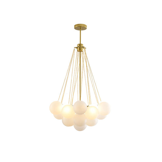 Modern Frosted Glass Ball Crystal Chandelier Light