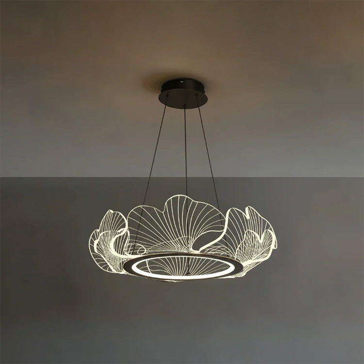 Modern Golden Leaf Led Chandelier