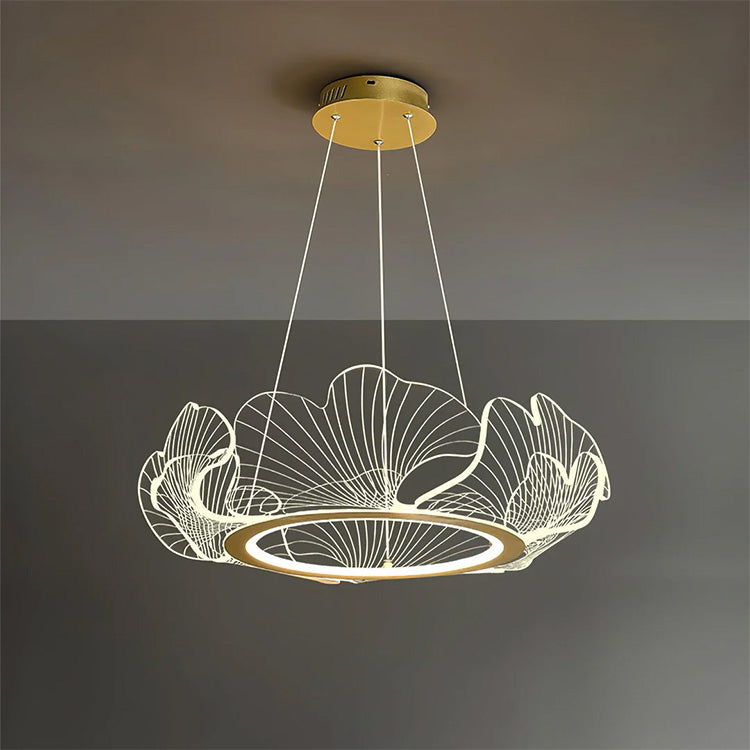 Modern Golden Leaf Led Chandelier