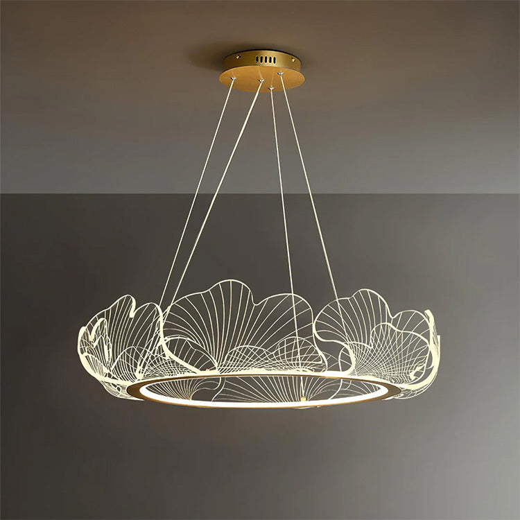 Modern Golden Leaf Led Chandelier