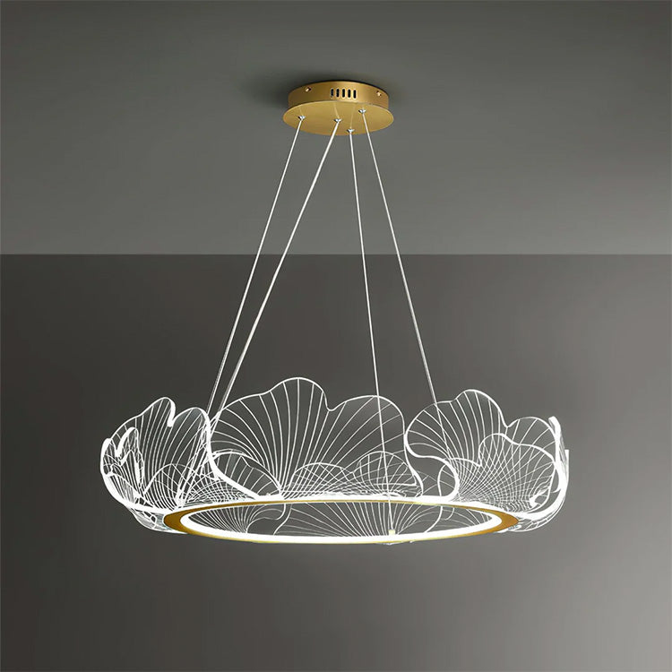 Modern Golden Leaf Led Chandelier