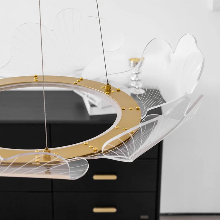Modern Golden Leaf Led Chandelier
